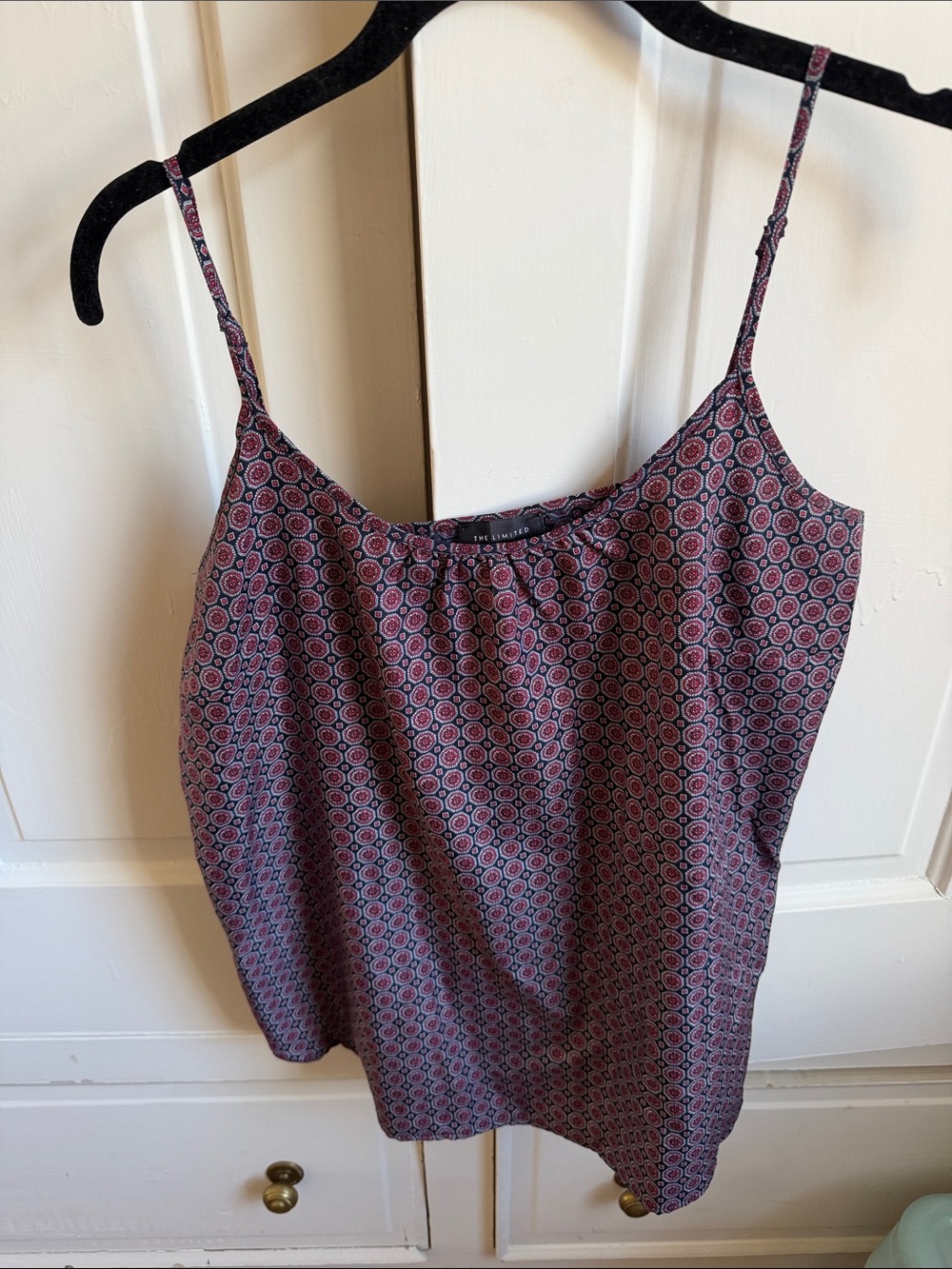 The Limited Burgundy and Navy Geometric Print Camisole